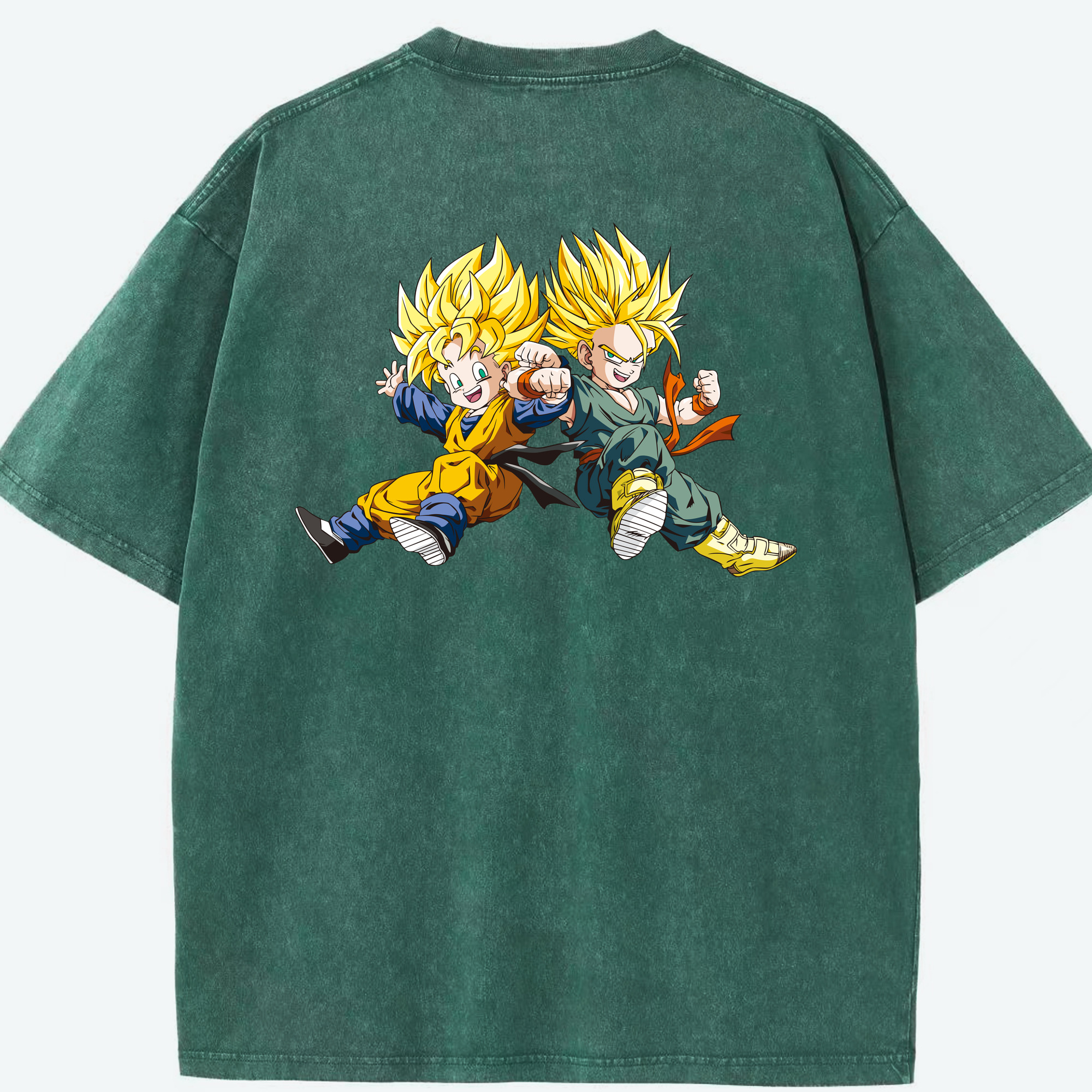 （画像用） ドラゴンボール 孫悟空（そん ごくう）Son Goku カカロット DRAGON BALL Kakarotto 綿100% ヴィンテージ風 半袖Tシャツ（背面プリント）